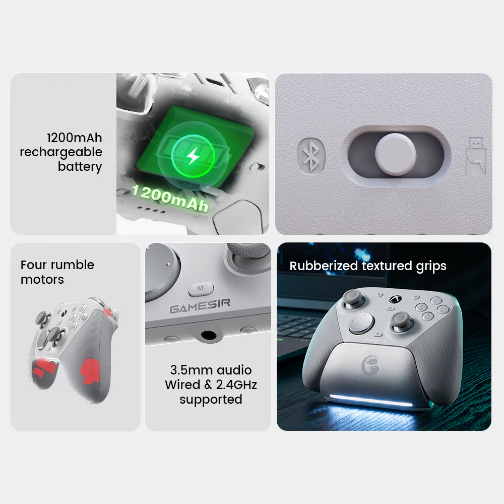 يد تحكم GameSir G7 Pro - أبيض | كنترولر Xbox سلكي لاسلكي PC وأندرويد - Image 4